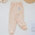 thumbnail image 2 of VERUGU Toddler Boys Girls Spring Summer Pants Elastic Waist Bear Print Sleepwear Casual Solid Color Long Pants Khaki 1 Years, 2 of 4