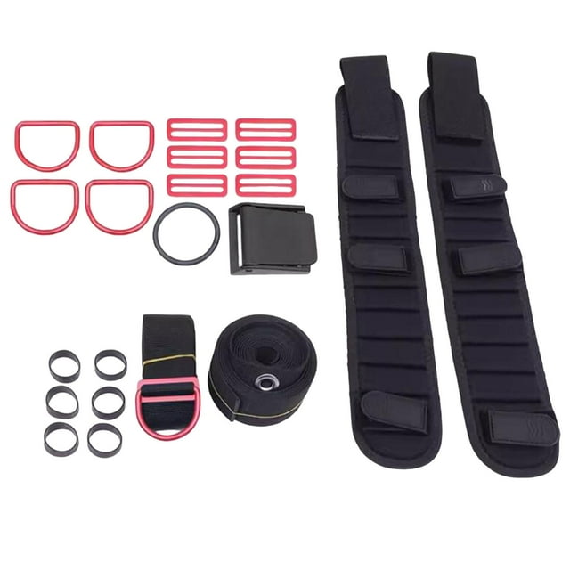 S SERENABLE Ensemble de Harnais de Plongée sous-Marine avec Sangle en Caoutchouc, Ceinture de Poids Rouge