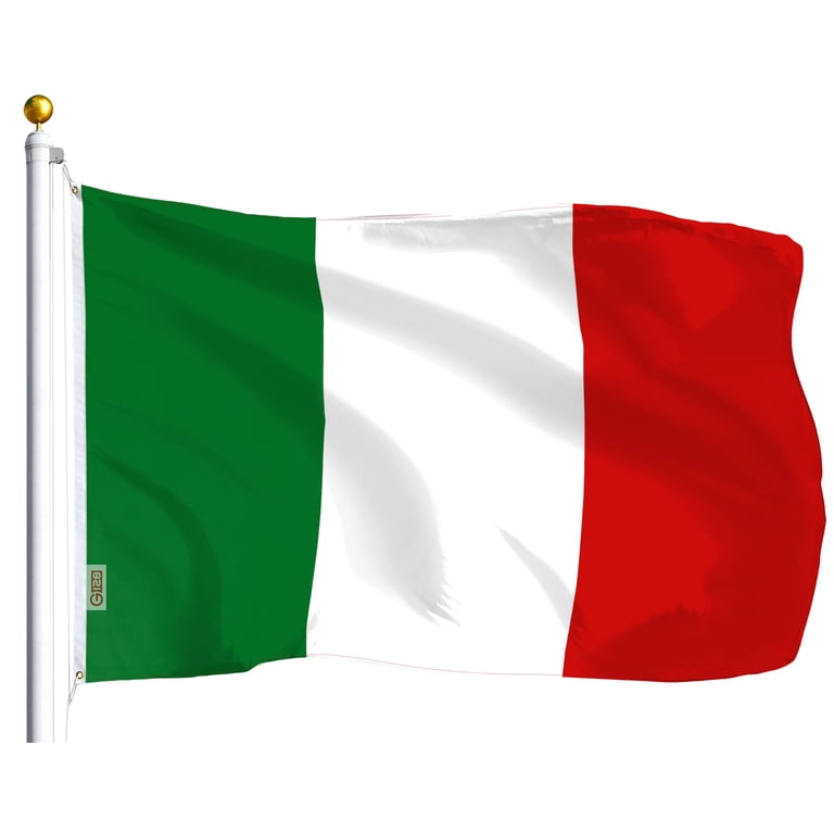12x18" USA & Italy Combo Stick Flags - Wholesale Pack, 100% Polyester, Double-Sided Print