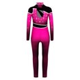 thumbnail image 4 of Aislor Girls Shiny Rhinestone Full Body Unitard Gradient Long Sleeve Gymnastics Leotard Dance Jumpsuit Hot Pink 12, 4 of 8