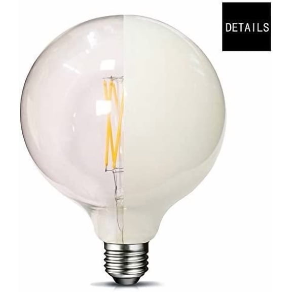 SHILIU-E26 LED Light Bulbs 100 Watt Equivalent,Large G40(G125) LED Bulb, 120V Warm White Globe Light Bulb for Decorative (2700K) Pack of 1