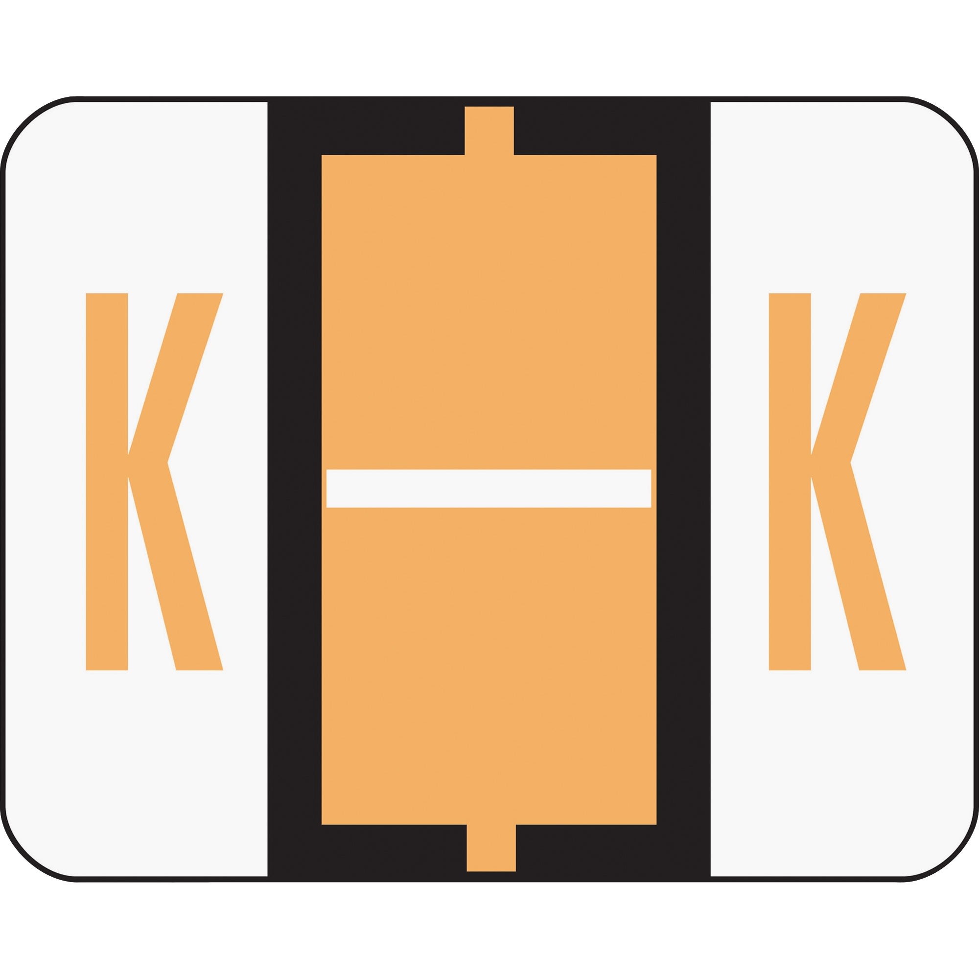 Smead 67081 A-Z Color-Coded Bar-Style End Tab Labels, Letter K, Light Orange, 500/Roll - image 3 of 3