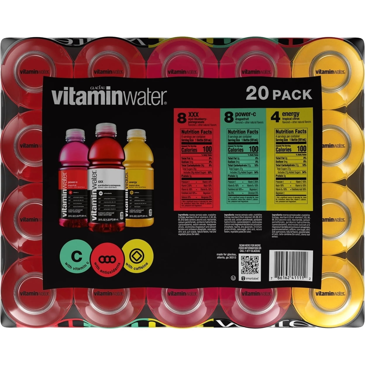 Glaceau Vitaminwater Variety Pack, 20 Fluid Ounce (Pack of 20)