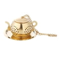 thumbnail image 1 of Colador de té DQrwqpou de acero inoxidable dorado, 1 of 6