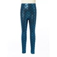 thumbnail image 2 of Zaldita Girls Full Length Leggings Kids Thick Warm Winter Leggings Scales Fish Pants Dancewear Activewear Light Blue 150, 2 of 7