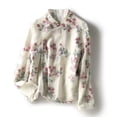 thumbnail image 1 of Dinheiro Camisetas De Manga Larga Bordadas para Mujer Blusas Tops De Túnica Florales Étnicos, Camisas De Ropa Tradicionales,Blanco,M,, 1 of 6