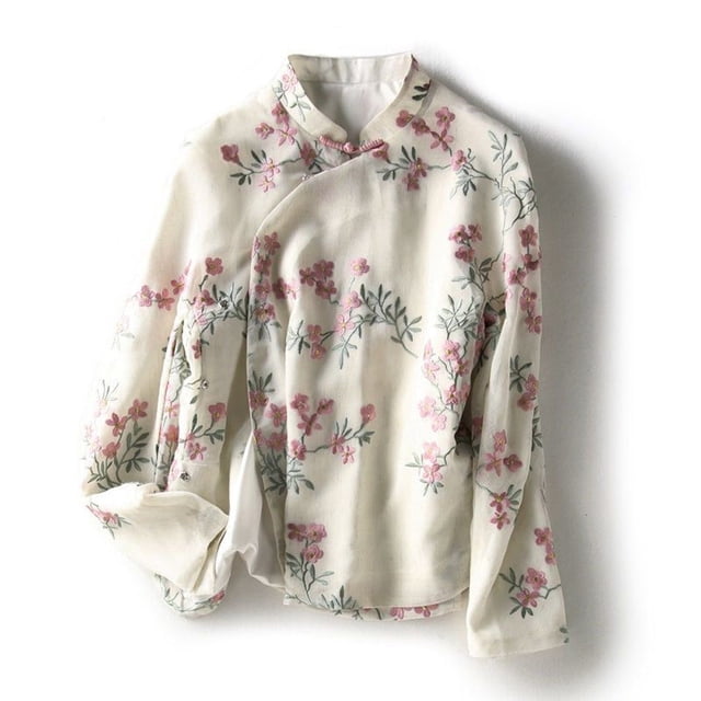Camisetas de manga larga bordadas para mujer, blusas, túnicas florales étnicas, camisas de ropa tradicional Zhivalor BST3006083-3