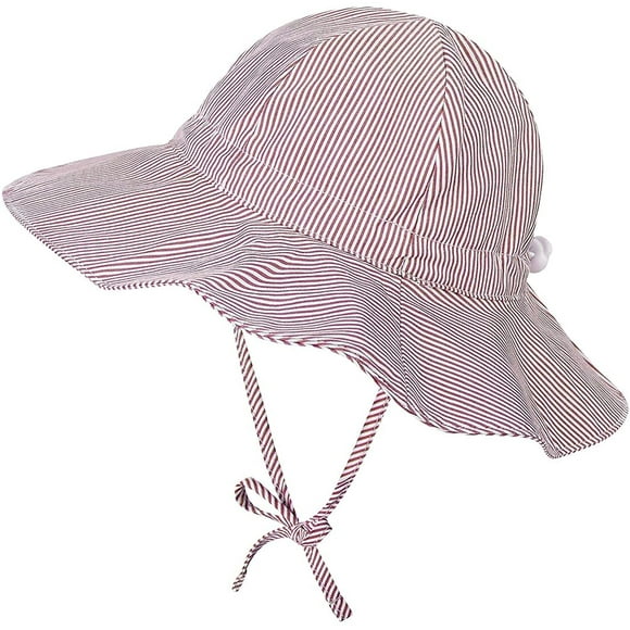 Baby Toddler Sun Bucket Hats Wide Brim Beach Hats with Bear Ears UPF 50+ Summer Play Hat Infant Sun Protection Hats