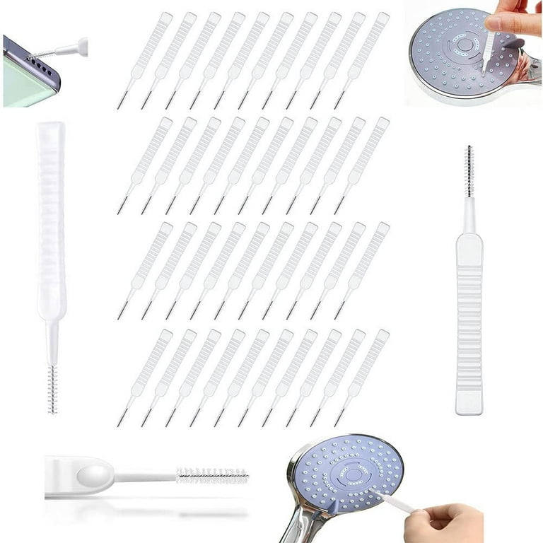 60 Pieces Mini Shower Head Cleaning Brush,Multifunctional Gap Hole Cleaning Brush,Anti-Clogging Nylon Brush,Handheld Pore Brush for Household Tool