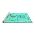 thumbnail image 2 of Ahgly Company Machine Washable Indoor Rectangle Abstract Turquoise Blue Modern Area Rugs, 7' x 9', 2 of 4