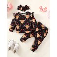 thumbnail image 4 of Elippeo Newborn Infant Clothes 3M 6M 9M 12M 18M 24M Toddler Baby Girl Valentines Day Outfit Long Sleeve Heart Print Sweatshirt Pants Set Headband, 4 of 10