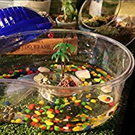 Portable Reptile House with Terrace Clear and Breathable Habitat Aquarium Tank for Pet