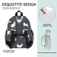 thumbnail image 5 of Rooster and Hen Grey Pattern Backpack for School, Cute School Bag with Adjustable Shoulder Straps and Padded Back, 15"x11.42"x5.5", 5 of 5