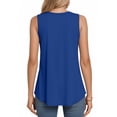thumbnail image 3 of MOYIKO Women Tank Top Dressy Casual Sleeveless Blouses Crew Neck T Shirt Royal Blue Summer Vest Tops Tee Clothes Size S, 3 of 7