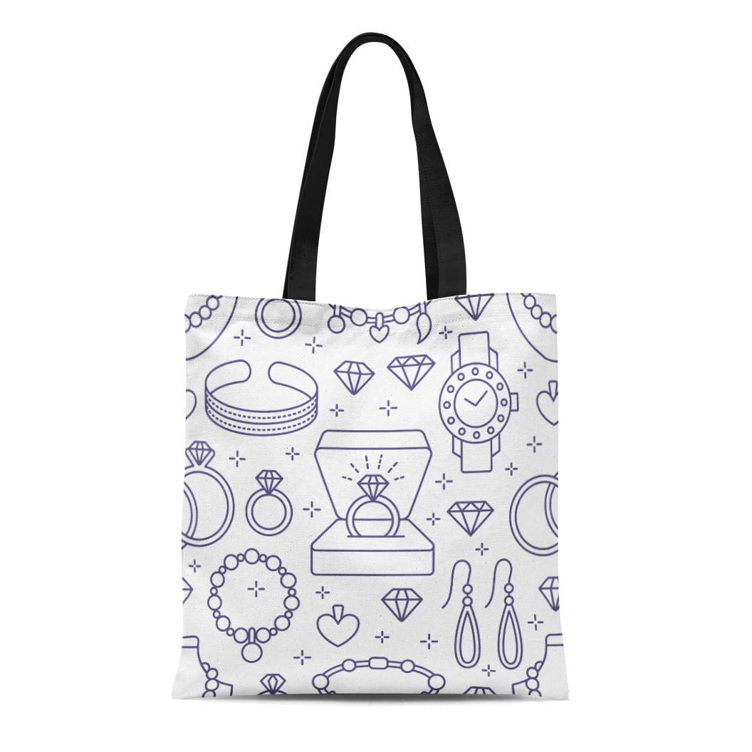 ASHLEIGH Canvas Tote Bag Jewelry Line of Jewels Accessories Gold