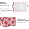 thumbnail image 3 of Strawberries Leaves and Flowers Storage Basket, Durable Canvas Organizer With Handles Large Collapsible Storage Bins Boxes for Home Office - 1 Pack Home Decor, 3 of 7