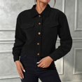 thumbnail image 2 of Tqcoqu Corduroy Jacket for Women, Long Sleeve Button Down Cropped Jacket, Dressy Casual Lightweight Crop Shackets with Pockets, Fall Winter Outwear,2026 Fashion Outfit, 2 of 10