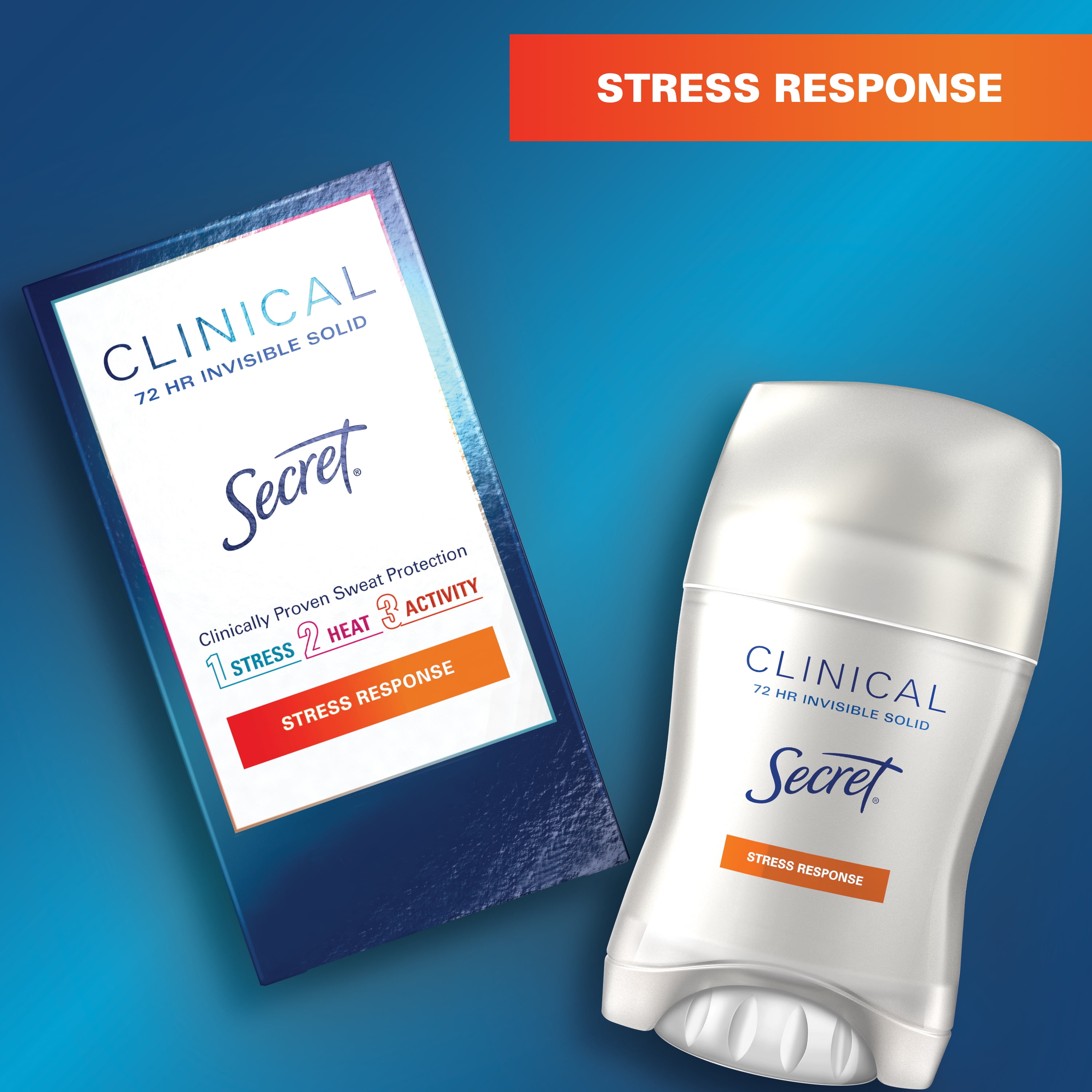 Secret Clinical Strength Invisible Solid Antiperspirant and Deodorant for Stress Response, 1.6 oz - Walmart.com