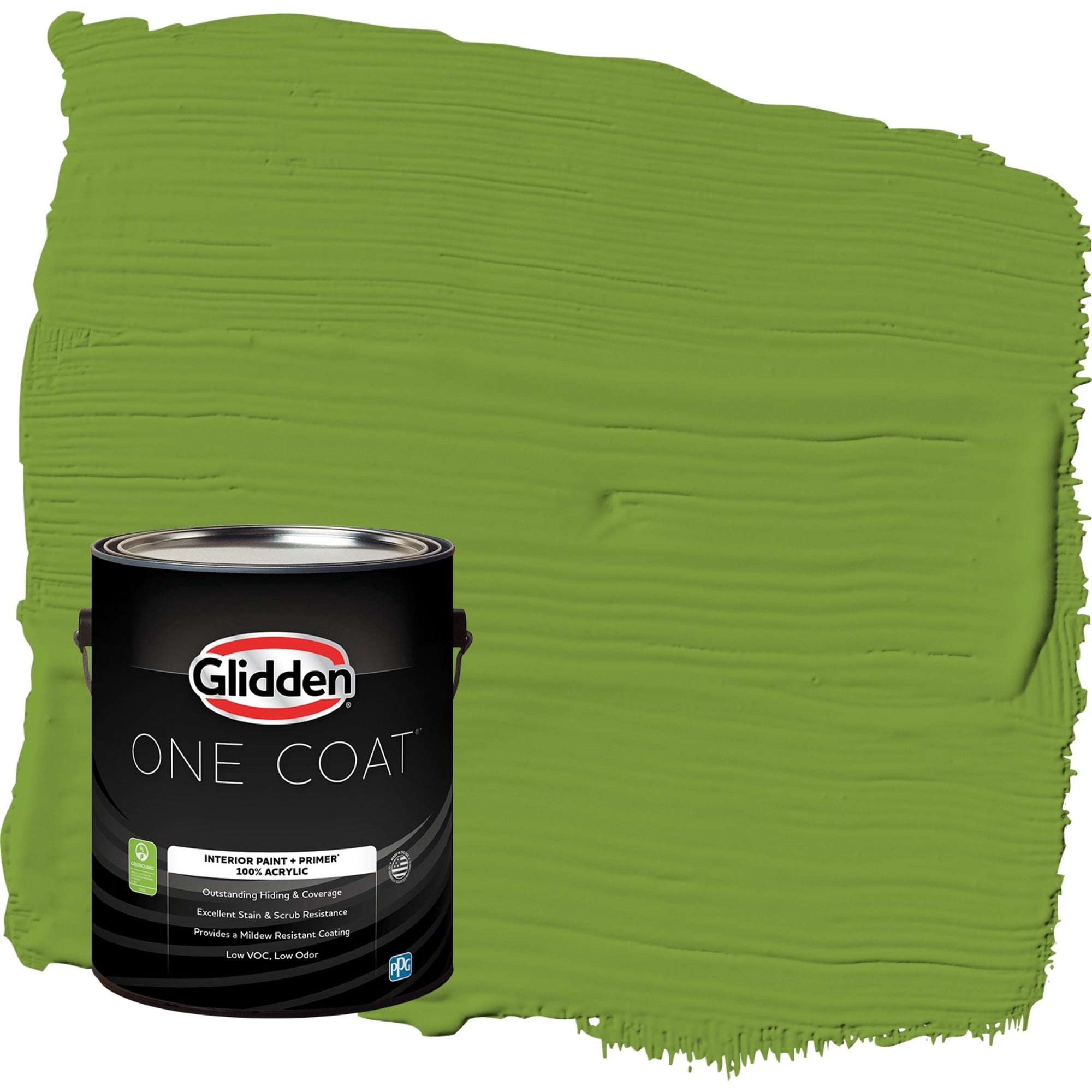 Glidden One Coat, Interior Paint + Primer, Antique Moss, Semi-gloss Finish, 1 Gallon with ScotchBlue Painter's Tape Original Multi-Use, .94in x 60yd(24mm x 54,8m Bundle