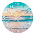 thumbnail image 1 of Reloj Alarllok de 12 pulgadas, impermeable, diseño costero azul para exteriores, 1 of 9