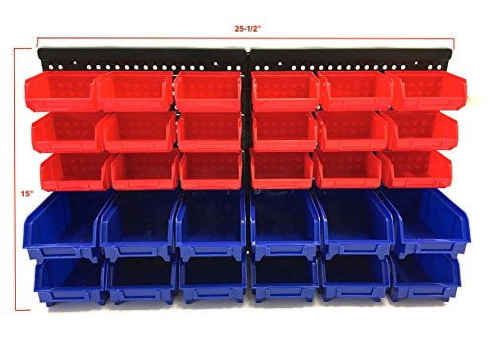 MaxWorks 80694 30-Bin Wall Mount Parts Rack/Storage for your Nuts, Bolts, Screws, Nails, Beads, Buttons, Other Small Parts