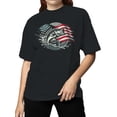 thumbnail image 2 of Patriotic Bass Fishing Women's T-shirt, 2 of 3
