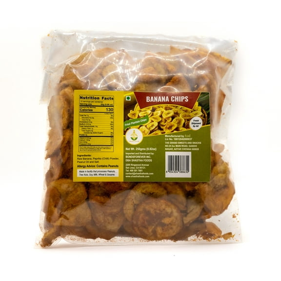 Grand Sweets and Snacks Spicy Banana Chips 250g (Pack of 2)