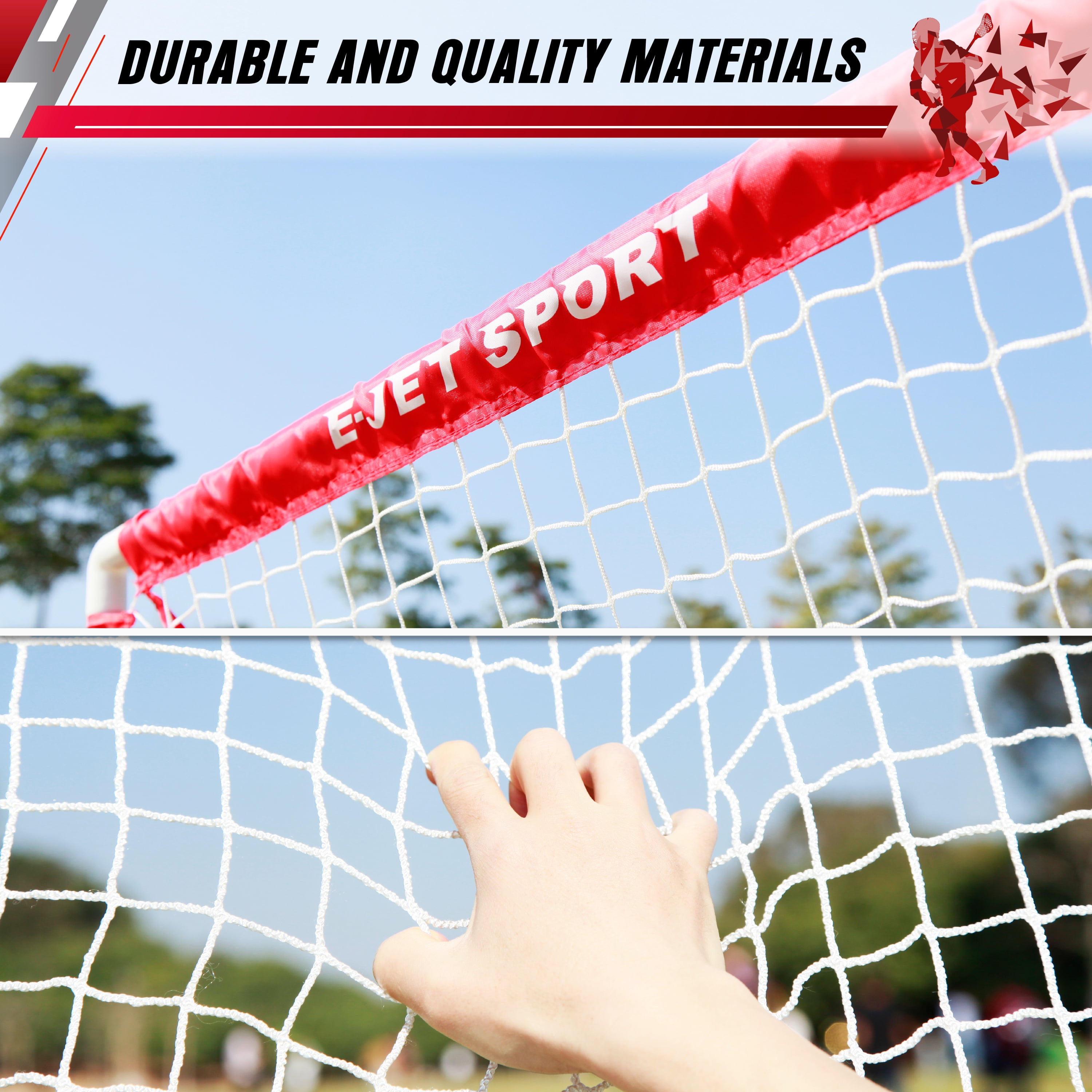 Lacrosse Goals for Youth & Kids, E-Jet, Children Teens Backyard Training, Practice & Exercise, Set of 2