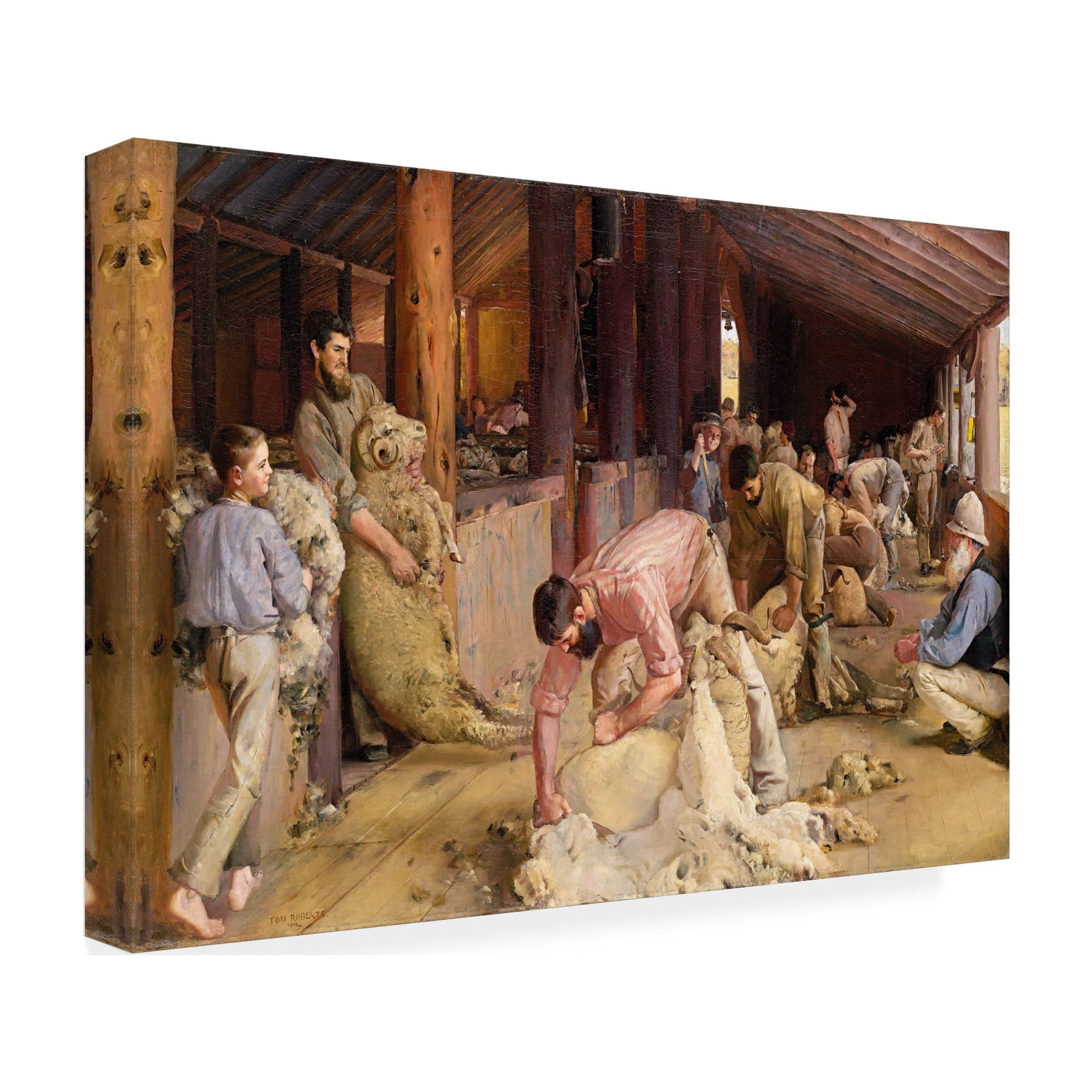 Tom Roberts 'Shearing the rams' Canvas Art