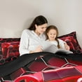 thumbnail image 4 of Manfei Boys Gamer Bedding Comforter Set 7pcs, Teens Video Game Gaming Full Bedding Set, Black Red Honeycomb Fitted Sheet Flat Sheet, Breathable Home Decor, 4 of 8