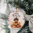 thumbnail image 3 of Happy Thanksgiving Abyssinian Welcome Thankful Fall Autumn Pumpkin Ceramic Round Ornament Cat Lover Kitten Owner Gifts Home Tree Decor - 02021, 3 of 5