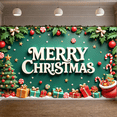thumbnail image 5 of Festive Design Merry Christmas Banner Decorative Holly Candy Cane for Holiday Party Indoor Celebration Winter Event, 5 of 9
