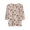 thumbnail image 5 of Domzest Womens Half Sleeve Tops Crew Neck Boho Floral Print Shirt Loose Fit Lightweight Dressy Casual Tunic Tops Yellow XL, 5 of 6