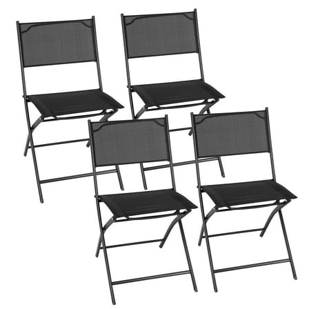 Costway Set of 4 Outdoor Patio Folding Chairs Camping Deck Garden Pool Beach Furniture