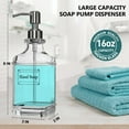 thumbnail image 2 of Bathroom Soap Dispenser, Clear Glass Bottle Liquid Soap Pump Dispenser for Kitchen Bathroom Dish Hand Wash, 2 Pack 19oz/550ml Silver, 2 of 7