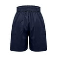 thumbnail image 6 of REALiKUN Bermuda Shorts for Women Tied Shorts with Pockets Elastic Waist Casual Summer Solid Color, 6 of 7