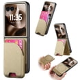 thumbnail image 1 of For Motorola Razr 60 Ultra 5G Magnetic Case Kickstand Denim Texture Leather Back Cover with Detachab, 1 of 5