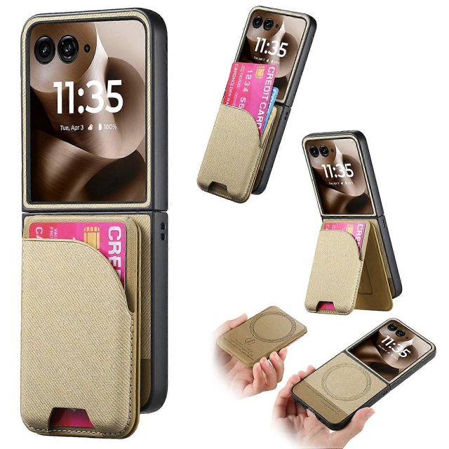 For Motorola Razr 60 Ultra 5G Magnetic Case Kickstand Denim Texture Leather Back Cover with Detachab