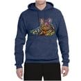 thumbnail image 3 of First We Still Your Heart Then Your Bed | Funny Neon Colorful Cat | Dean Russo Art Animal Lover Unisex Hoodie Sweatshirt, Vintage Heather Navy, 3X-Large, 3 of 6