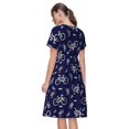 thumbnail image 2 of Bixox Robe d'Été à Manches Courtes pour Femmes Robe Ample Longueur Genou avec Poches-Bicyclette1, 2 of 7
