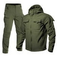 thumbnail image 2 of Men's Winter Thermal Windproof Slim Fit Tactical Jacket Pants Set, Fleece Lined Soft Shell Outdoor Suit for Hiking Climbing Snowboarding Casual Wear, 2 of 4