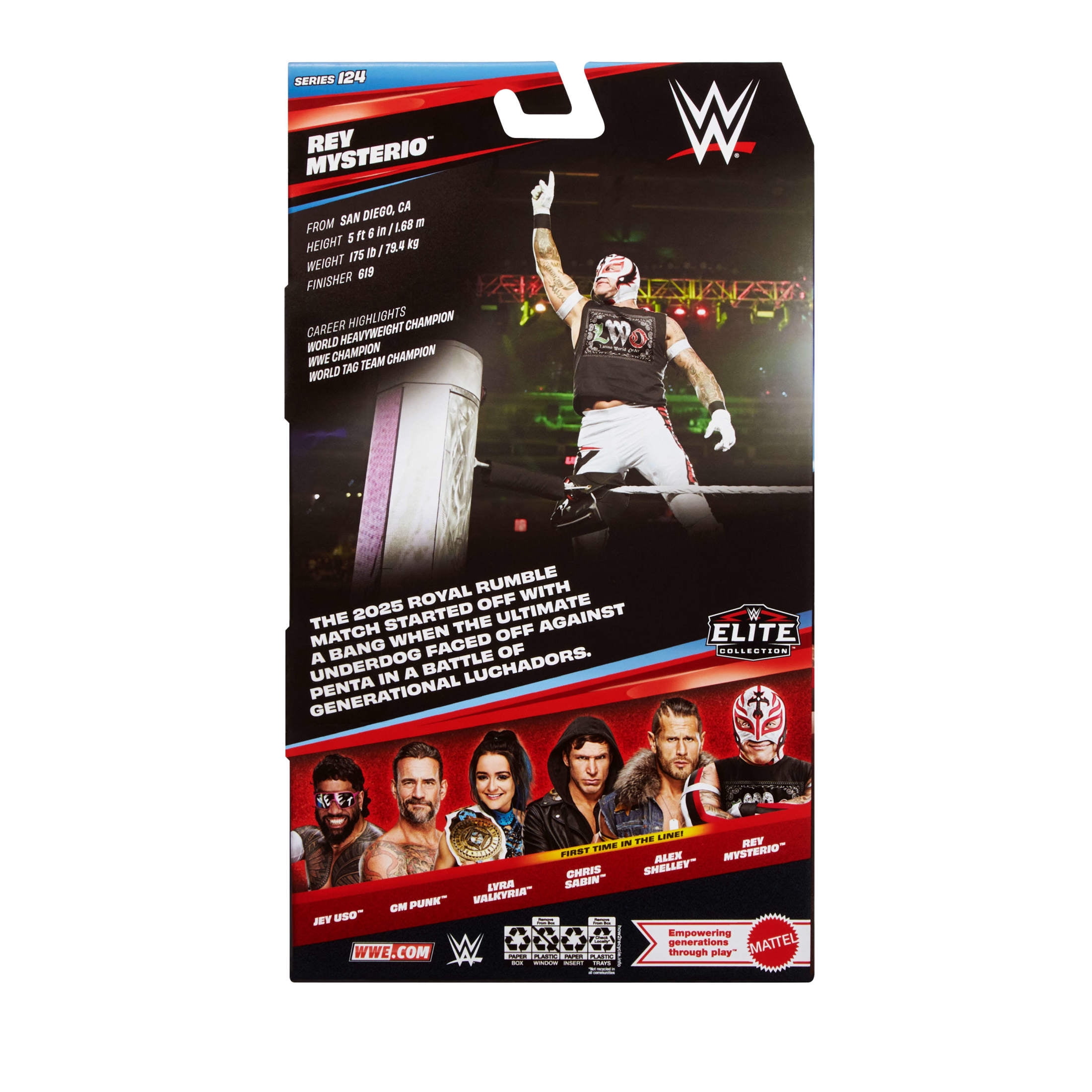 WWE Elite Rey Mysterio Action Figure, Series #125 Set, 6-inch Collectible with Articulation & Accessories