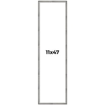 11x47 Frame Silver Grey Distressed Solid Wood Picture Frame | 0.75 Inch Moulding Width | Interior