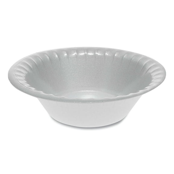 Pactiv Laminated Foam Dinnerware, Bowl, 12 Oz, 6" Diameter, White, 1,000/carton