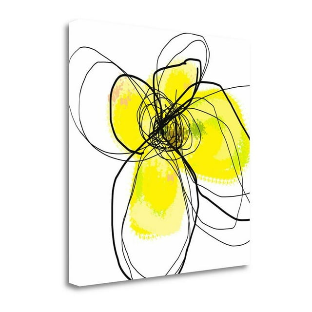 35" x 35" Yellow Petals Three By Jan Weiss - Print on Canvas Fabric Multi-Color