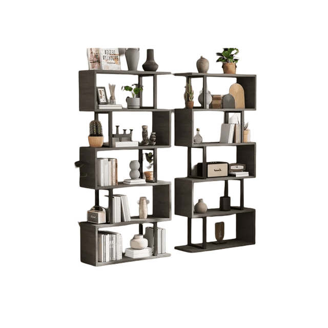 Simple Librero Xtellar, Estructura En Forma De S Librero Minimalista Gris