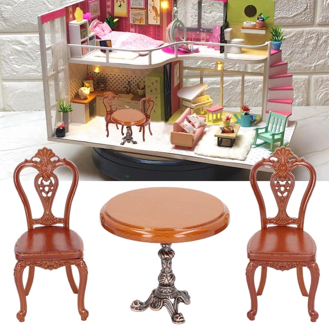 Accesorios para Muebles de Casa de Muñecas, Silla de Mesa de Comedor de Casa de Muñecas Juego de Silla 1/12 Nostálgico Realista Por Bricolaje