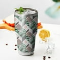 thumbnail image 3 of 30oz Green Pink Geometric Pattern Tumblers Stainless Steel Tumbler with Lid and Straw,Vacuum Insulated Double Wall Travel Tumbler Cups Mug with Cleaning Brush for Coffee,Tea, 3 of 7