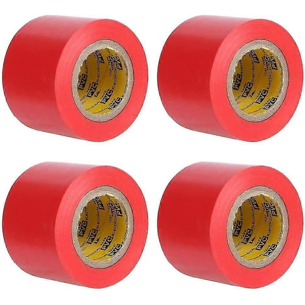 4pcs Electrical Tape Electrician Pvc Waterproof Film Electrical Insulated Sealing Tape,4.4cm Wide,11m Long(red)