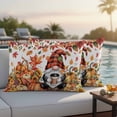 thumbnail image 4 of Fall Gnomes Outdoor Waterproof Pillow Covers, Thanksgiving Orange Pumpkin Rustic Leaves Flowers Decorative Rectangle Throw Pillowcase Sofa Cushion Sham for Patio/Couch/Chair, 20"x12" 2 Pack, 4 of 8